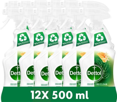 Dettol Allesreiniger Spray - Mandarijn & Citroenbloesem - 100% ingrediënten van natuurlijke oorsprong - 500 ml - 12 Stuks - Voordeelverpakking