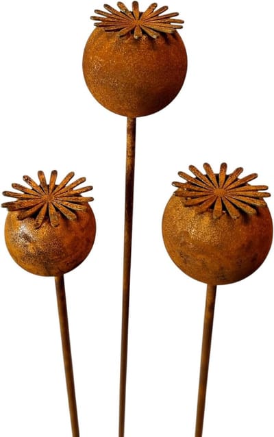 Tuinstekers Set - Decoratieve Stokken - Tuin Decoratie - Uniek Roest Patina - 75 cm Lengte - Natuurlijk Roest