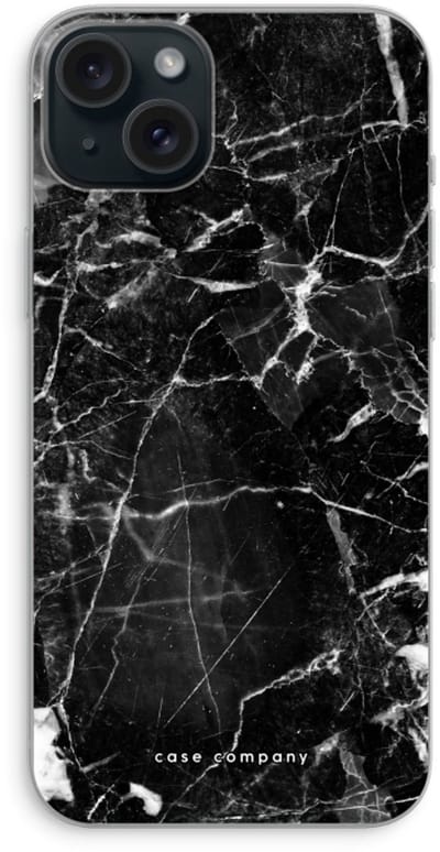 Case Company® - Hoesje geschikt voor iPhone 15 Plus hoesje - Zwart Marmer - Soft Cover Telefoonhoesje - Bescherming aan alle Kanten en Schermrand