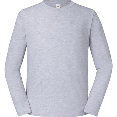 Fruit of the Loom Unisex Adult Iconic Heather T-shirt met lange mouwen (Heide Grijs)