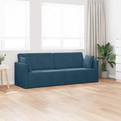 vidaXL - Vloerslaapbank - Blauw - 213 - x - 70 - x - 77 - cm - Fluweel