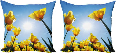 ABAKUHAUS Tulp – kussenhoes 40x40 cm – 2-pack – dubbelzijdig bedrukt