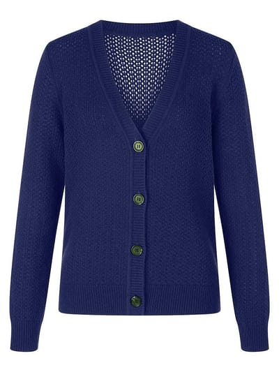 Vest 100% kasjmier Van Peter Hahn blauw