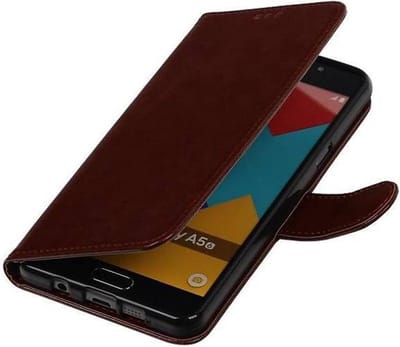 TPU Bookstyle Hoes - Hoesje Geschikt voor Samsung Galaxy A3 (2016) A310F Bruin