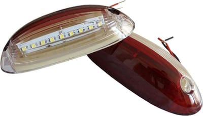 2 x positielampen LED, aanhangerverlichting set LED, links en rechts, wit geel rood, afmetingen L: 140mm H: 100mm D: 40mm, werkspanning: 12V 24V