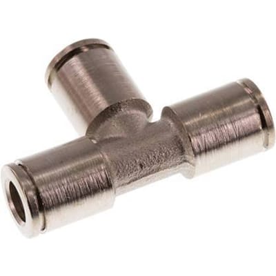 6mm T-koppeling Messing Insteekfitting NBR [2 Stuks]