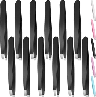 Pincet Set - Precisie Tools - Gezichts Haar Verwijderen - Schuine Punt Design - 99 cm Lengte - Zwart