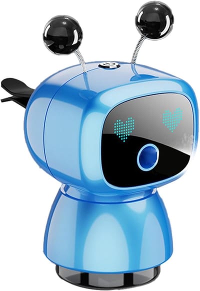 Auto Luchtverfrisser - Robot Vent Clip - Frisse Lucht - Uniek Robot Design - 6.5 x 13.5 cm - Zwart