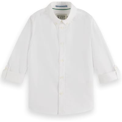 Scotch & Soda Boy Occasional Dobby Long-sleeved Shirt White Taglia: 10 | Camicie Outlet | kids | Bianco