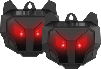 Dierenafschrikker op zonne-energie met rood LED licht - 2 stuks waterdicht