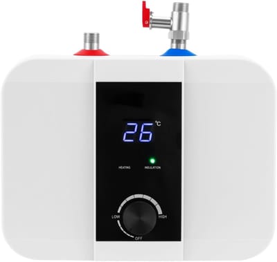Elektrische mini-boiler - Kleine boiler - Direct warm water - Snelle opwarming - 6 Liter - Wit