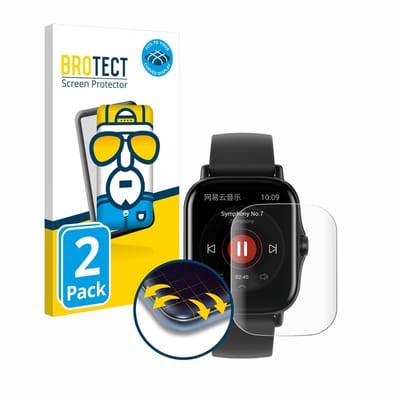 BROTECT - Screenprotector voor Huami Amazfit GTS 2 - Folie Beschermfolie transparant volledig dekking - 2 Stuks