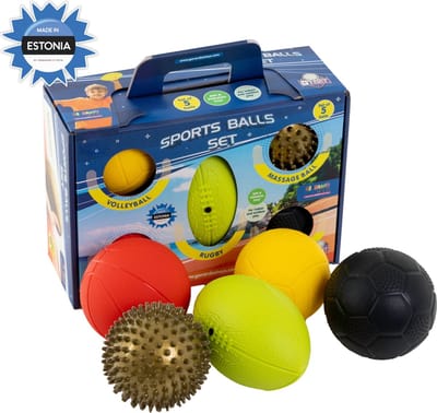 Sport ballenset 5 stuks, Gerardo's Toys, mix - gemaakt in Europa