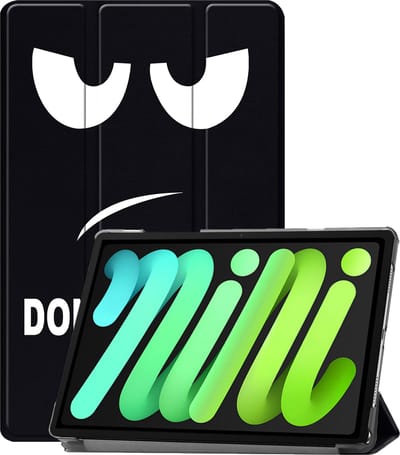 Hoesje Geschikt voor Apple iPad Mini 7 (2024) - 8.3 inch - 7e Generatie - Dun & Stevig - Trifold Bookcase - Hard Cover - Hardcover Book Case - Tablet Hoes - Don't Touch Me