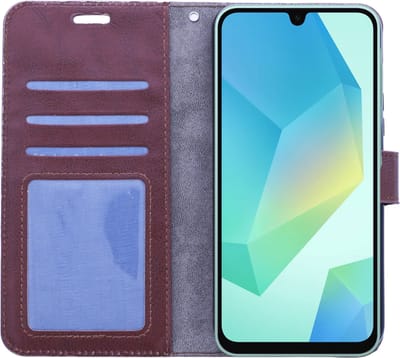 Portemonnee Book Case Hoesje Geschikt voor: Samsung Galaxy A15 - Donker Bruin