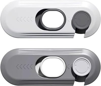 Kindveilige koelkastsloten zonder boren - 2 stuks voor wasmachine, kast en toilet, grijs/wit
