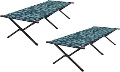 Opvouwbaar Camping Bed - Buitenbed Lounge - Ontspannen in de natuur - UV-bestendige stof - 210 x 80 cm - Bladpatroon