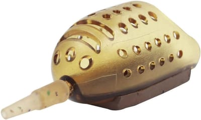 Inline Feeders Houder - Vis Lokaas Mand - Karpervissen Voeren - Inclusief Loodgewicht - 30 Gram - Bruin