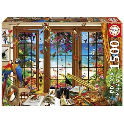 Puzzle - EDUCA - Fenetre de l'Observateur d'Oiseaux - 1500 pieces - 85 x 60 cm - Pour adultes