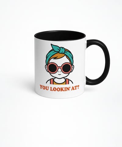 You Lookin' At? Koffiemok - Grappige Mok met Vrouw met Zonnebril Design