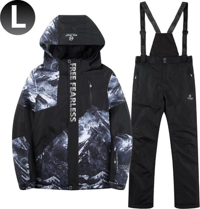 Livano Skipak - SkiBroek - Skijas - Ski Suit - Wintersport - Heren - 2-Delig - Zwart - Maat L