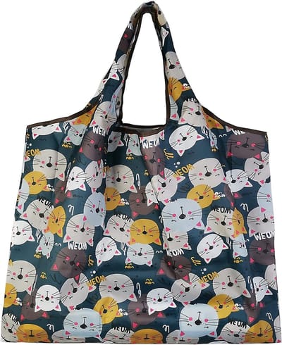 Grote Vouwbare Tas 50 x 66 cm, Herbruikbare Winkeltas, Lichtgewicht Handtas, Sneldrogend en Scheurvast voor Winkelen, Reizen en Uitstapjes
