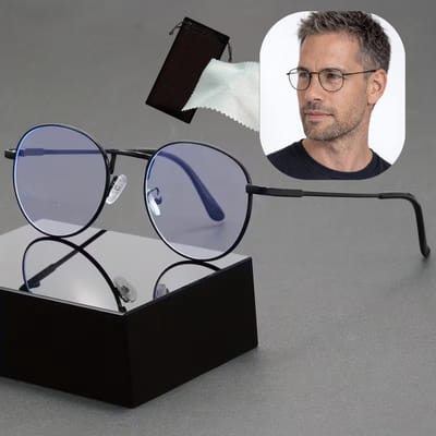 Ronde Computerbril Blauw Licht – Blauwlichtfilter Bril / Beeldschermbril / Schermbril – Anti Blue Light Bril voor PC, Laptop & Smartphone – Heren & Dames – Inclusief Etui & Doekje