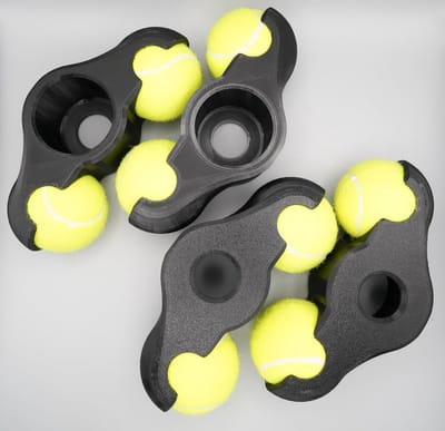 Rocker Plate Voeten - Tennisbal Voeten - Fiets Training - 3D Geprint PETG - 20x8x8cm - Geel