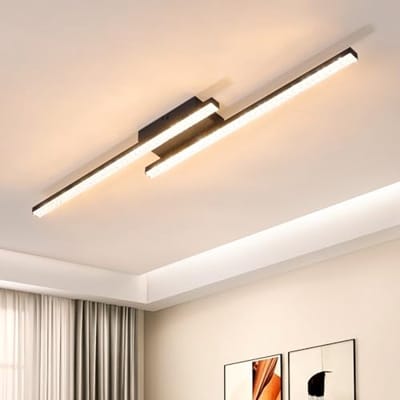 Glitzerlife - Plafondlamp - Modern Kristaldesign - Led Plafondverlichting - Warmwit 3000K - Energiezuinig Oogbeschermend - Hoogwaardig Metaal En Pc-Kristal - Ø61,5cm - Zwart