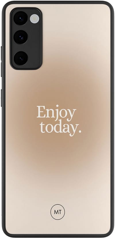 Hoesje geschikt voor Samsung Galaxy S20 FE - Enjoy today - TPU Hard Case Backcover - Beige, Groen - Mooie Telefoonhoesjes