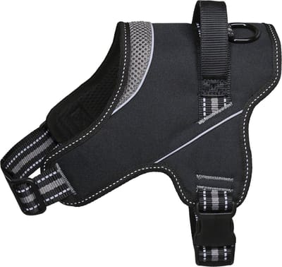 Jack And Vanilla - Tuigen - Jv Outdoor Comforttuigje Grijs/zwart -60cm VERSTELBAAR - nek 58-76 cm - borst 72-94 cm - fluoriserend