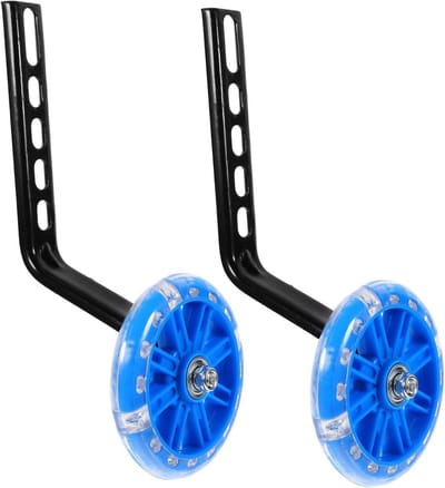 Fiets Stabilisatoren - Hulpwielen Kinderfiets - Leren Fietsen - Versterkt Ontwerp - 10.5 cm - Zwart