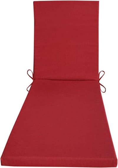 Chaise Loungekussen - Ligstoelkussen Buiten - Ontspannen in de tuin - Waterafstotend en UV-bestendig - 54x183x8 cm - Rood