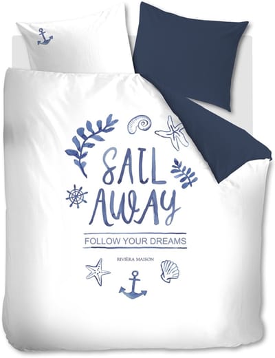 Rivièra Maison Sail Away dekbedovertrek - Eenpersoons - 140 x 200/220 cm - Blauw
