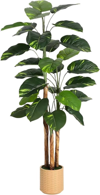 Kunstmatige Scindapsus Aureus - Voor Thuis & Kantoor - Nep Pothos Vloerplant met Stammen - Inclusief Pot - 180cm