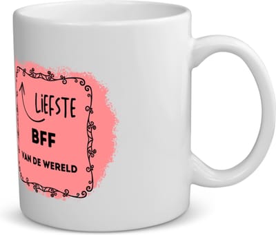 Akyol - liefste bff van de wereld koffiemok - theemok - Vriend - de liefste bff - verjaardag - cadeautje voor beste vriend - kado - geschenk - 350 ML inhoud