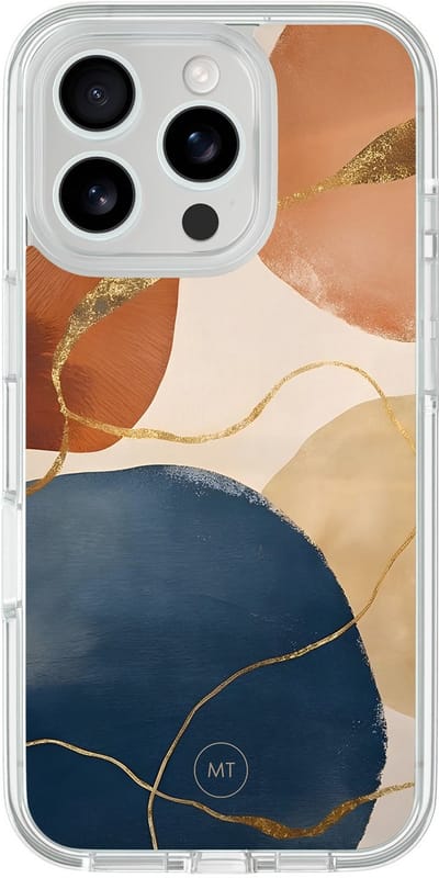 Hybride hoesje geschikt voor iPhone 16 Pro - Abstract harmony - Extra bescherming - Luxe beschermhoes - TPU case - Transparant, Multi - Mooie Telefoonhoesjes