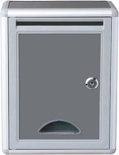 Brievenbus Aluminium - Postbus Pakketkast - Post Veilig Opslaan - Afsluitbaar Ontwerp - 21.5x10.5x28.5 cm - Grijs