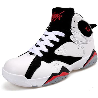 Chaussures de basket-ball originales à la mode pour hommes Big Boy Ray noir violet moyen haut athlétique rue Basket 7 femmes baskets 35 -44 39 white