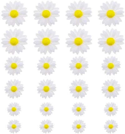 Madeliefje Hars Bedels 50 Stuks - Kunstmatige Bloemen - Decoratie voor Spiegels - Haaraccessoires - Diverse Maten - Veilig en Duurzaam
