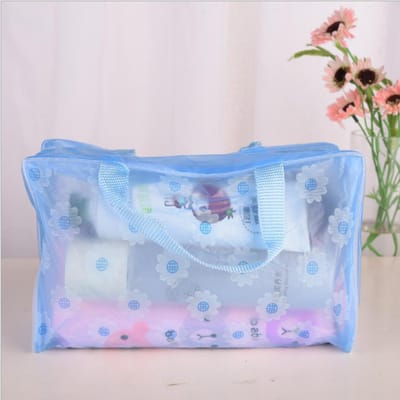 Waterdichte Cosmetische Tas PVC Transparant Met Rits Toilettas Draagtas voor Badbenodigdheden Paars blauw