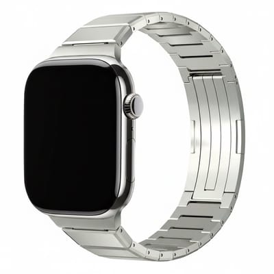 Titanium bandje - geschikt voor Apple Watch 1/2/3/4/5/6/7/8/9/10/11/ SE (1,2,3) met maat 38 mm / 40 mm / 41 mm en 42 mm (Watch 10/11) - luxe schakelband - titanium