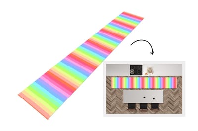 Keukenloper - Loper keuken - Regenboog - Patronen - Pastel - 300x50 cm - Keukenloper vinyl