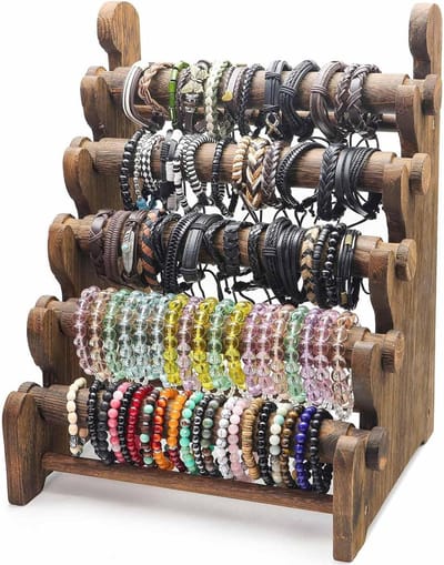 Houten Armbandhouder - Sieraden Display - Organiseren van Sieraden - 5 Niveaus - 12" x 10.2" x 16" - Vintage