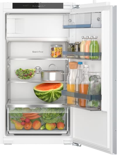 Bosch KIL32VFE0 - Serie 4 -Inbouw koelkast met vriesvak 102.1 x 54.1 cm - Vlakscharnier -Multi Box XXL: een extra ruime lade voor groente en fruit - Led verlichting - SuperKoelen koelt nieuwe etenswaren in de koelkast sneller