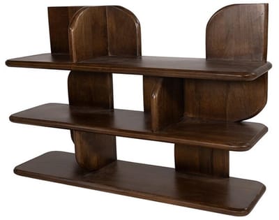 Wandrek Oregano mangohout bruin walnoot - Japandi - 90x25x60 cm
