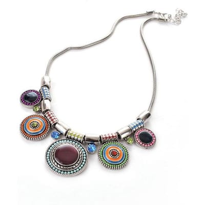 Trendy Sieraden Boheemse Stijl Vintage Sieraden Groothandel Edelsteen Choker Ketting Vrouw Hanger Statement Retro Kettingen Hangers Cadeau gray