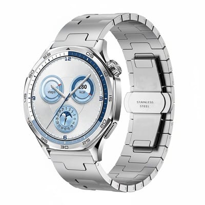 Stalen bandje rvs - geschikt voor Huawei Watch GT Runner 2 / GT 2(e) 46 mm / GT 3 / 4 / 5 (Pro) 46 mm / Watch 3 (Pro) / Watch 4 (Pro) / GT 6 (PRO) 46mm - zilver