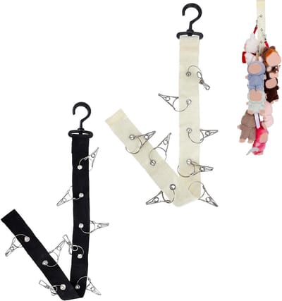 Opbergketting voor Knuffels | Hangende Displayriem met Metalen Clips | Organizer voor Poppenmutsen en Sjaals | Kinder- en Speelkamer Accessoire