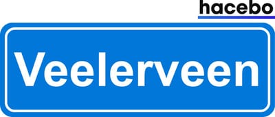 Hacebo - Plaatsnaam Sticker - 29x10 CM - Veelerveen sticker - Verkeersborden sticker - grappige cadeaus - Veelerveen